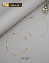 KT1011126 - Gold Toned pair Anklet 2-Zilmor